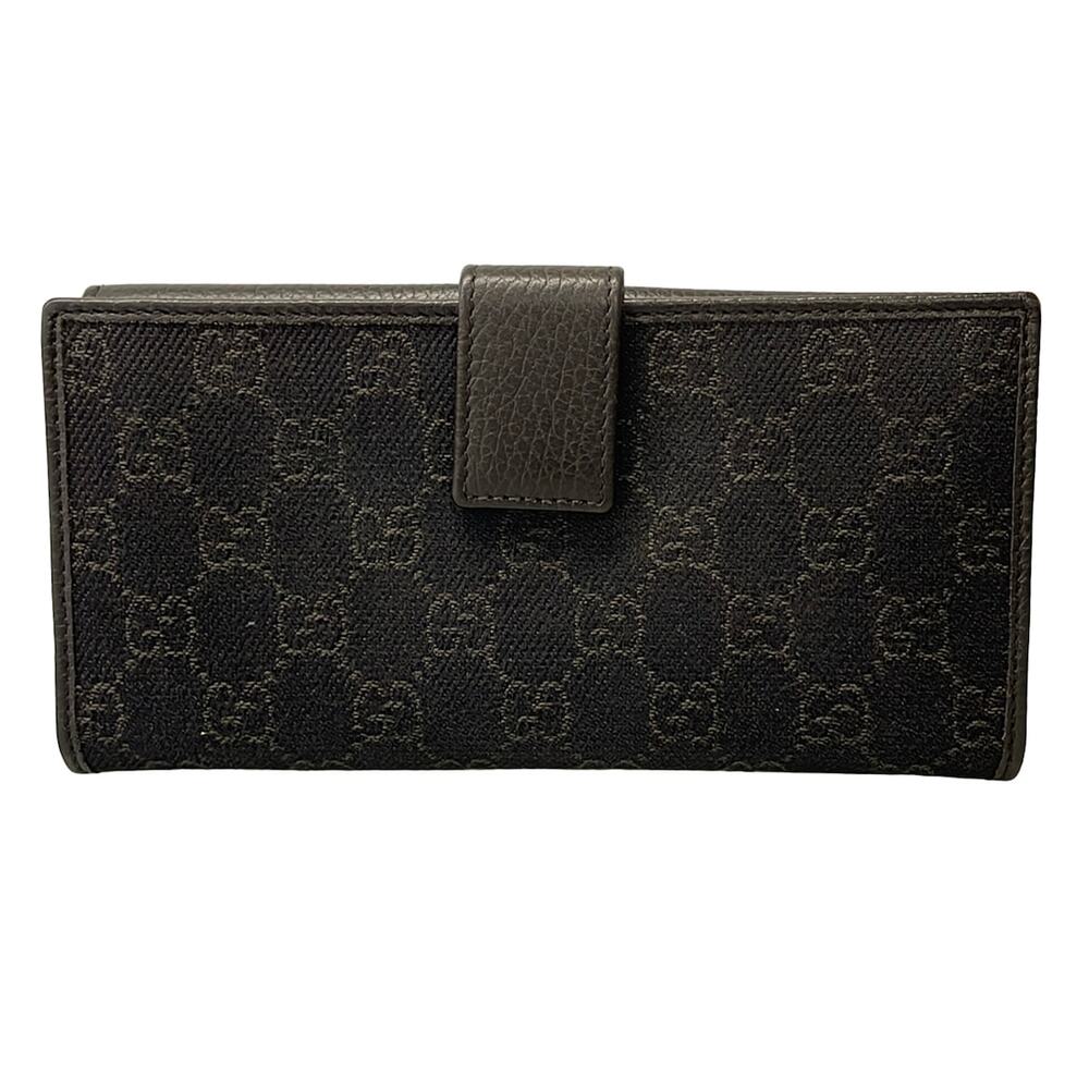 Gucci Blondy Long Wallet 278598 Dark Brown Beige Jacquard Leather - Picture 2 of 8